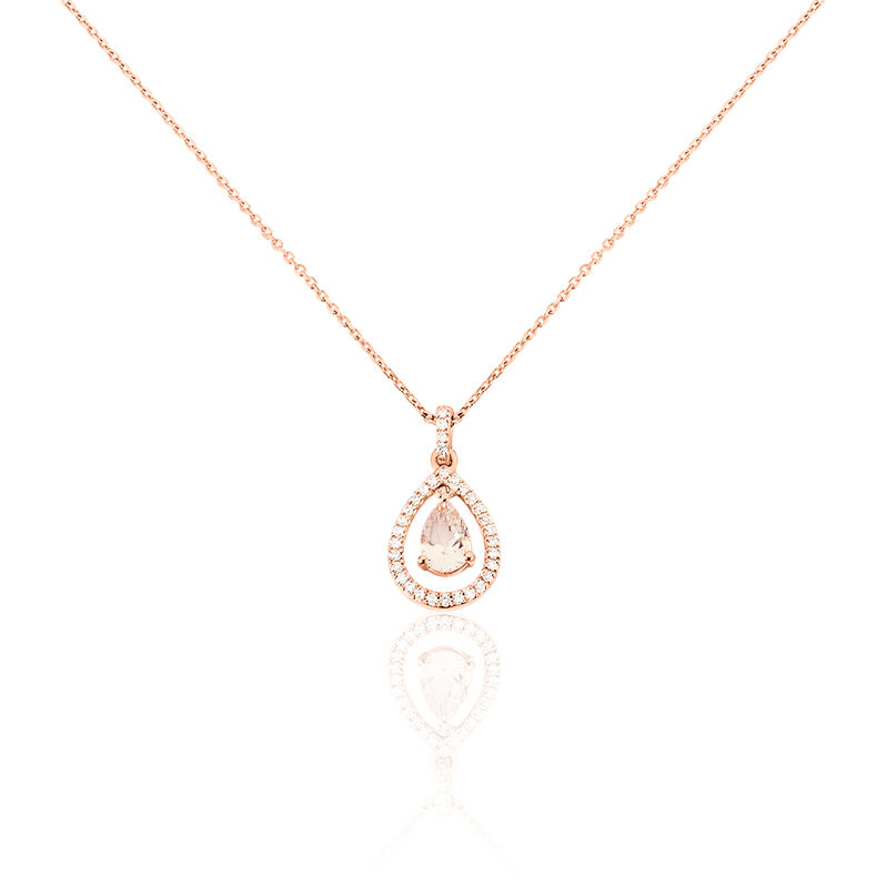 Collier Laurina Or Rose Morganite Et Diamant - Spannringe Damen | OROVIVO