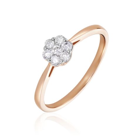 Damenring Roségold 375 Diamanten 0,21ct Entourage Merula - Verlobungsringe Damen | OROVIVO