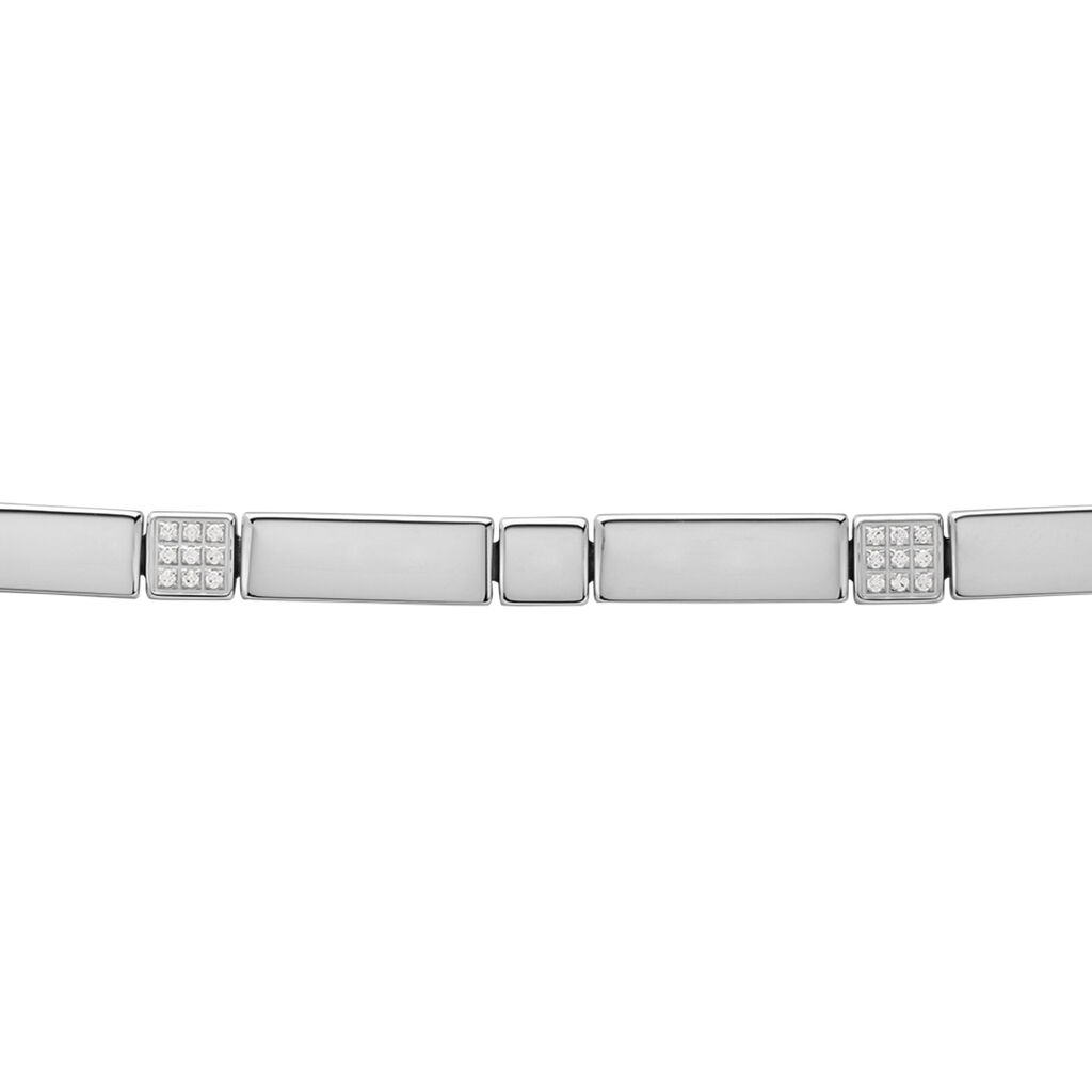 REKA Damen Armband Edelstahl Zirkonia Wei&szlig; B 5 mm