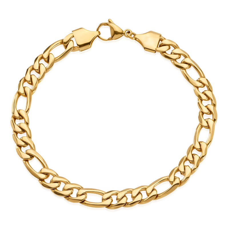 JAMES Herren Armkette Edelstahl vergoldet B 8 mm - Armketten Herren | OROVIVO