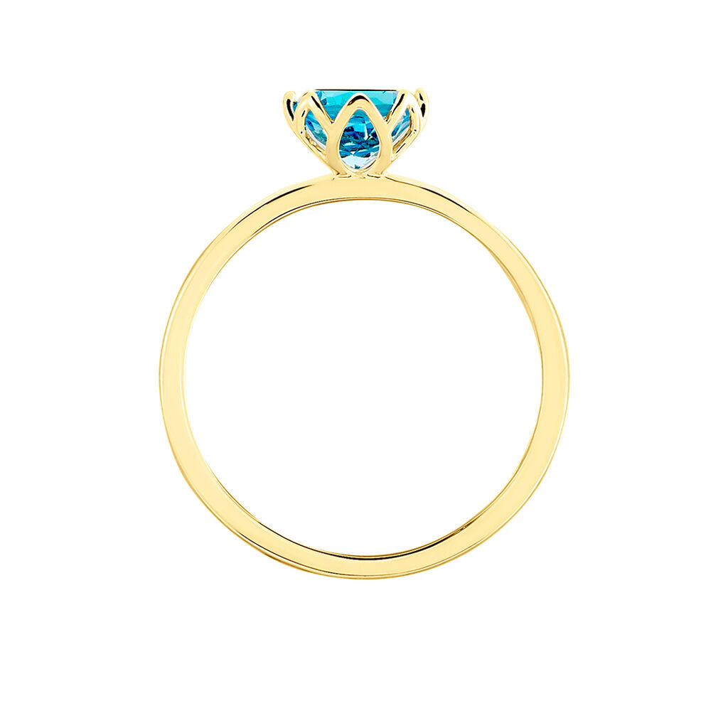 MILY Damen Ring Gold 585 (14 Karat) Topas Blau 1,02 ct