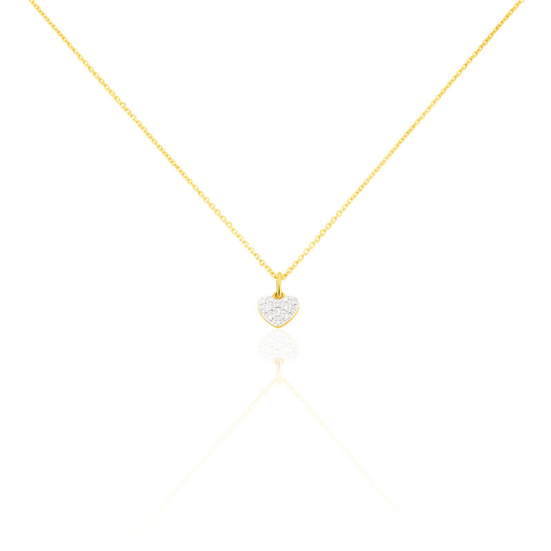 Collier Andre Or Jaune Cœur Diamants - Spannringe Damen | OROVIVO