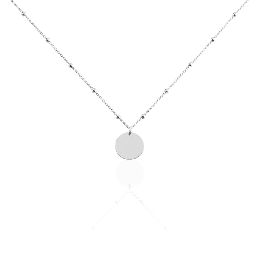 🦚 Damen Halskette Silber 925 Zirkonia Kreis, Collier ohne Stein