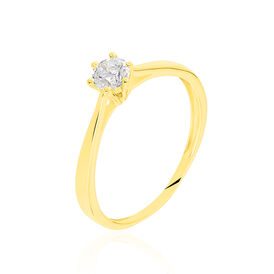 Solitärring Gold 375 Zirkonia  - Ringe mit Stein Damen | OROVIVO