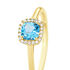 Blue crown Damen Ring Wei&szlig;gold 375 (9 Karat) Zirkonia Blau Viereck