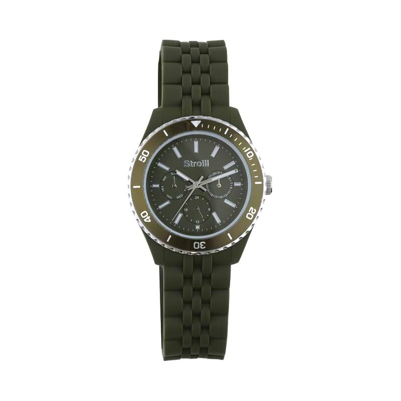 Orologio So Classy con cinturino in silicone. quadrante e ghiera verde militare - Spannringe Herren | OROVIVO