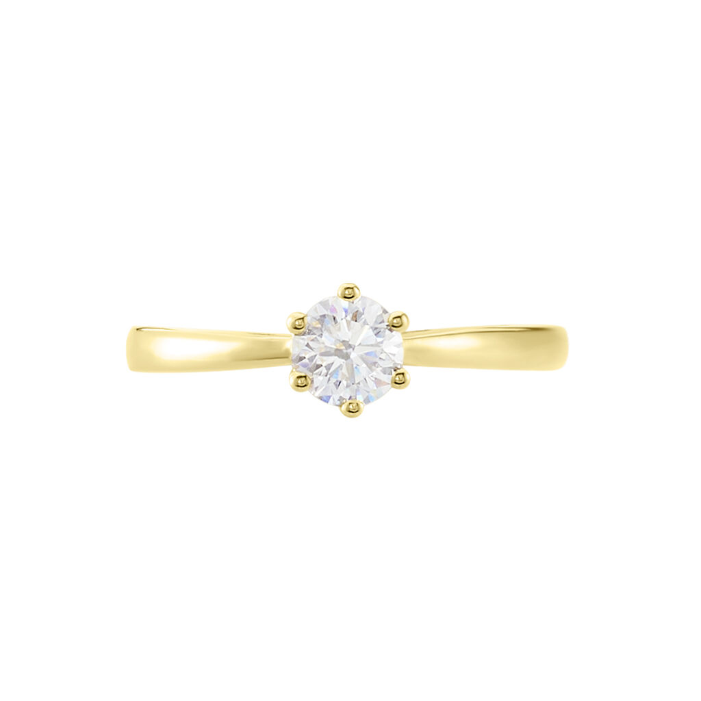 Sonate Damen Ring Gold 750 (18 Karat) Synthetischer Diamant Wei&szlig; 0,52 ct
