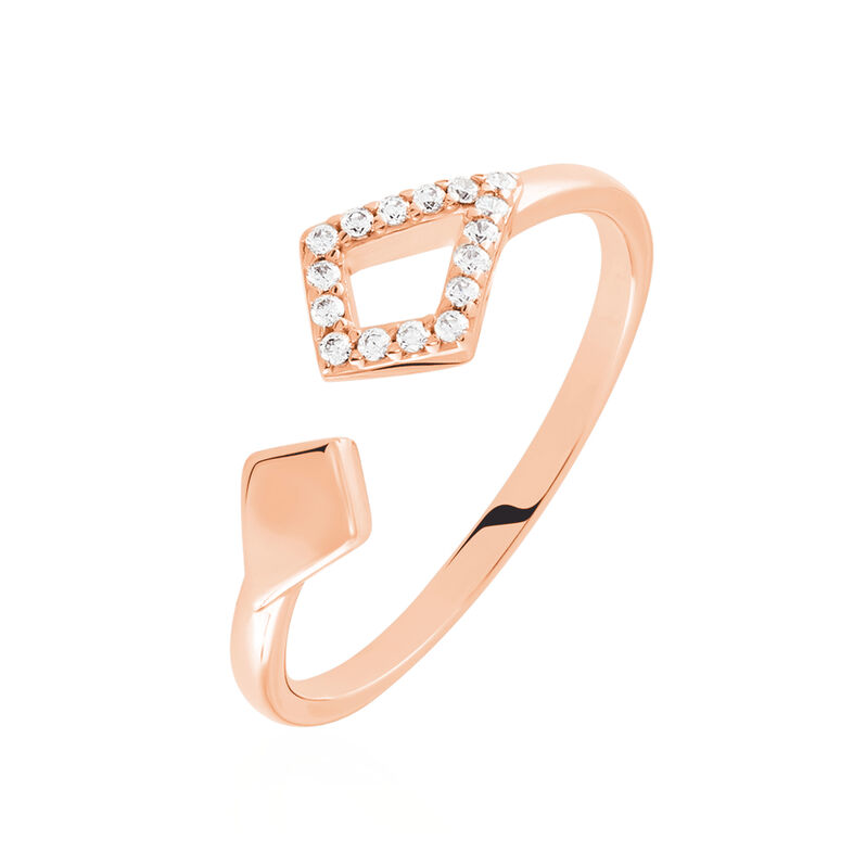 MILANKA Damen Ring Silber rosevergoldet 925 Zirkonia Wei&szlig; Raute - Ringe mit Stein Damen | OROVIVO