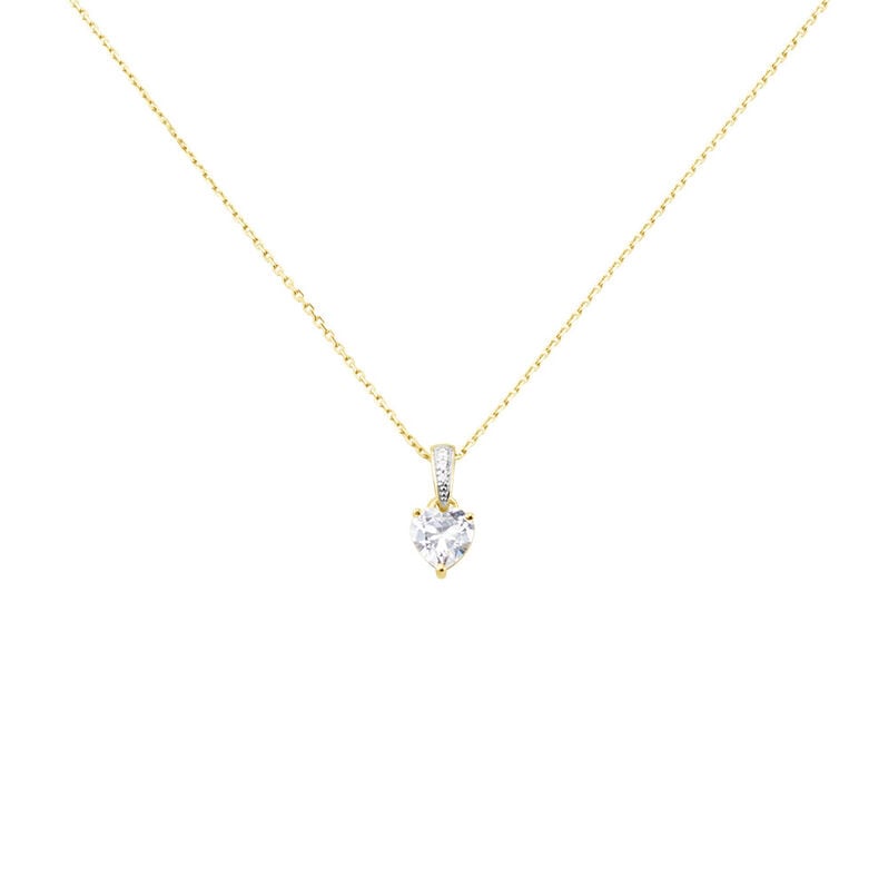 IDI Damen Collier Gold 375 (9 Karat) Zirkonia Wei&szlig; 1,4 ct - Halsketten Damen | OROVIVO