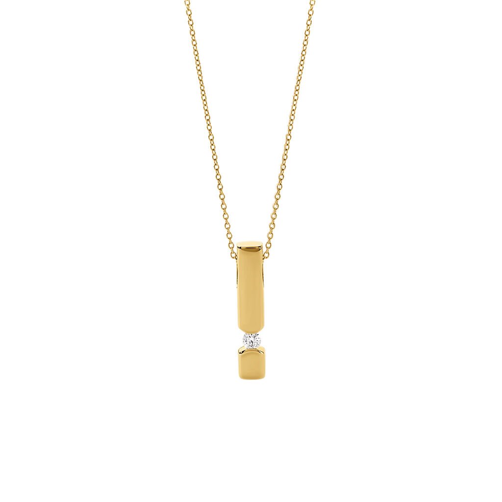 SANINA Damen Collier Gold 585 (14 Karat) Diamant Wei&szlig; 0,04 ct