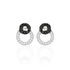 DIANA 50 Damen Ohrstecker Silber 925 Zirkonia Wei&szlig; Doppelkreis