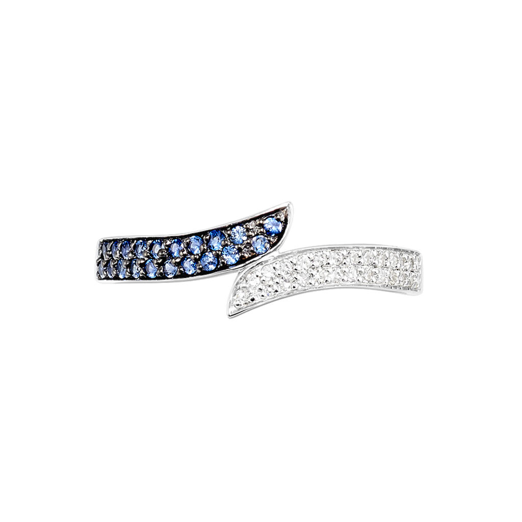 Bague Salma Or Blanc Saphir Et Diamant - Spannringe Damen | OROVIVO