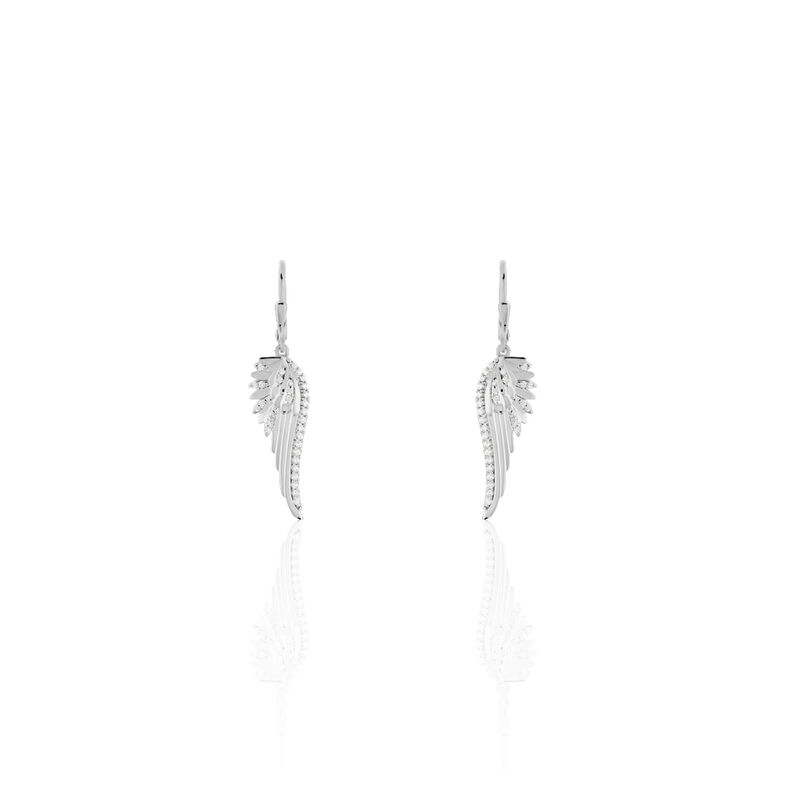 KAYLI FL&Uuml;GEL 3 Damen Ohrringe Lang Silber 925 Zirkonia Wei&szlig; Fl&uuml;gel - Ohrh&auml;nger Damen | OROVIVO