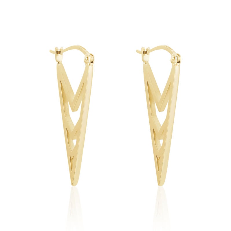 VODA Damen Ohrringe Lang Edelstahl vergoldet Dreieck - Ohrh&auml;nger Damen | OROVIVO