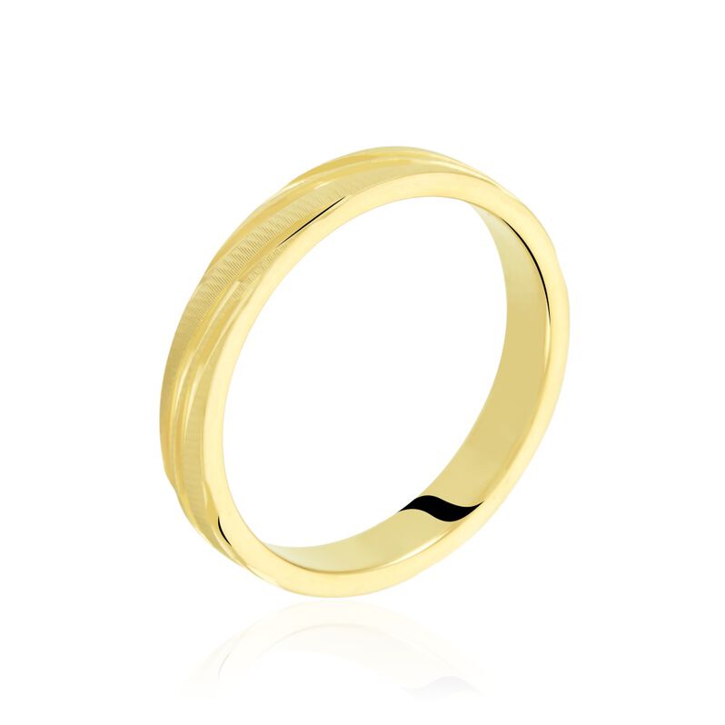 Alliance Eros Brossee Ruban Plat Or Jaune - Spannringe Familie | OROVIVO