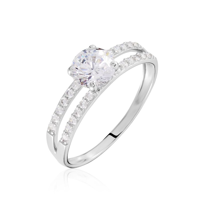 Solitaire Or Weiss Cesarine Oxydes De Zirconium - Spannringe Damen | OROVIVO