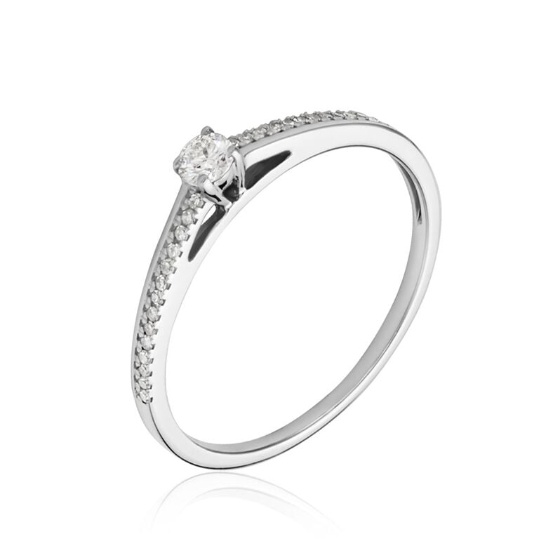 ALEXANDRA Damen Ring Wei&szlig;gold 375 (9 Karat) Diamant Wei&szlig; 0,08 ct - Verlobungsringe Damen | OROVIVO