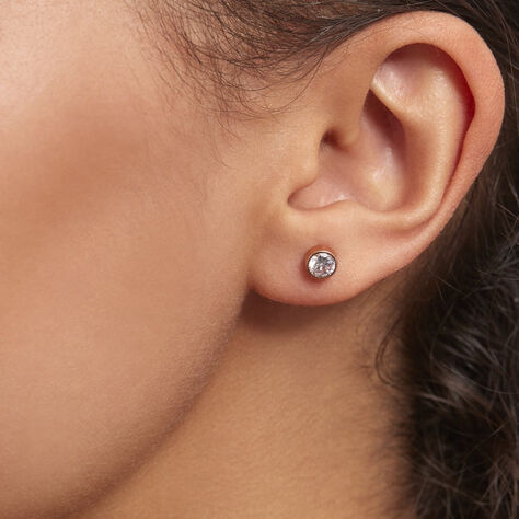 Damen Ohrstecker Roségold 375 Zirkonia 5mm Elda - Ohrstecker Damen | OROVIVO