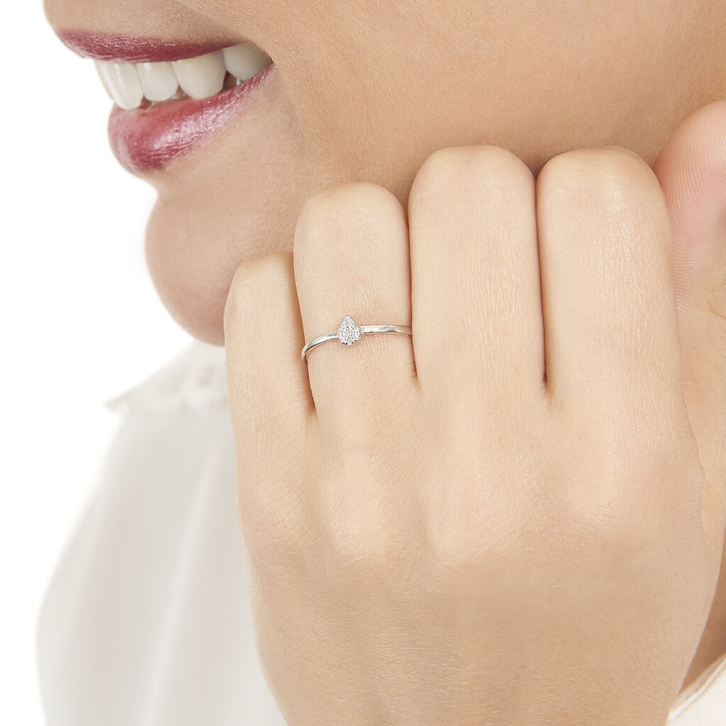 Bague Adhira Or Blanc Diamant - Spannringe Damen | OROVIVO