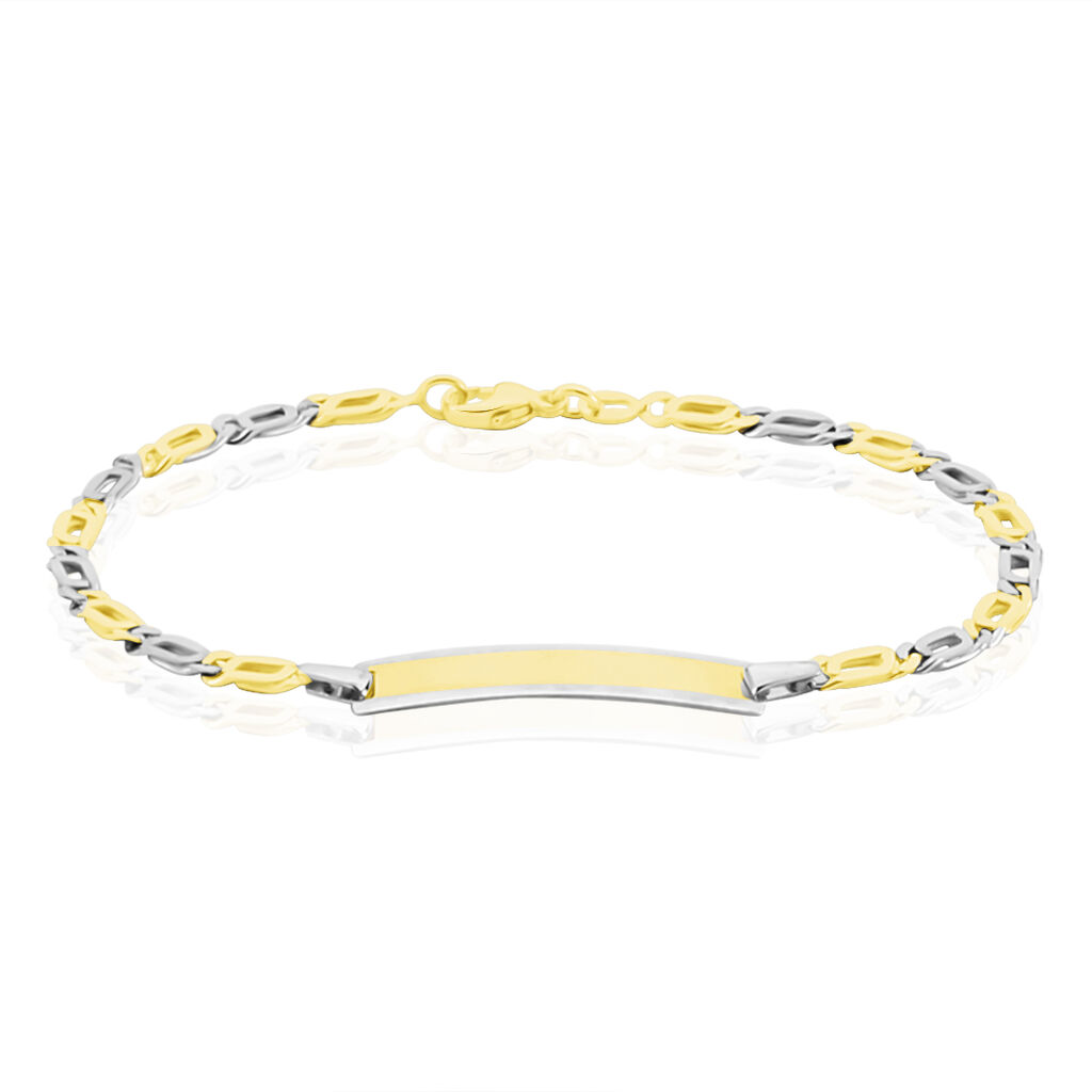 Bracelet Identité Fanelia Maille Marine Or Bicolore - Spannringe Kinder | OROVIVO