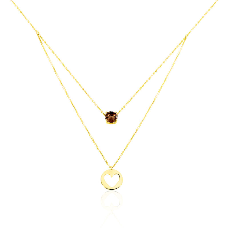 Collier Or Jaune Antonella Quartz Fume - Spannringe Damen | OROVIVO