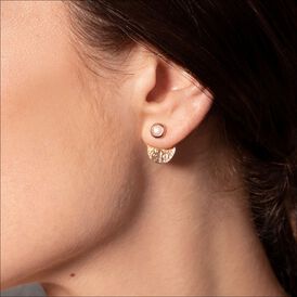 Damen Ohrstecker Gold plattiert Quarz - Ohrringe Damen | OROVIVO