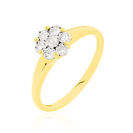 Damenring Gold 375 Diamanten 0,14ct - Ringe mit Edelsteinen Damen | OROVIVO