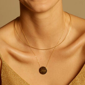 Damen Halskette Gold 375 Kreis gravierbar Liv - Ketten mit Anhänger Damen | OROVIVO