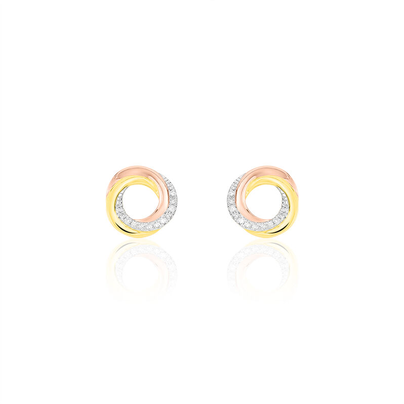 Damen Ohrstecker Gold 375 Diamant 0,1ct Kreis Trici 8,25mm  - Ohrstecker Damen | OROVIVO