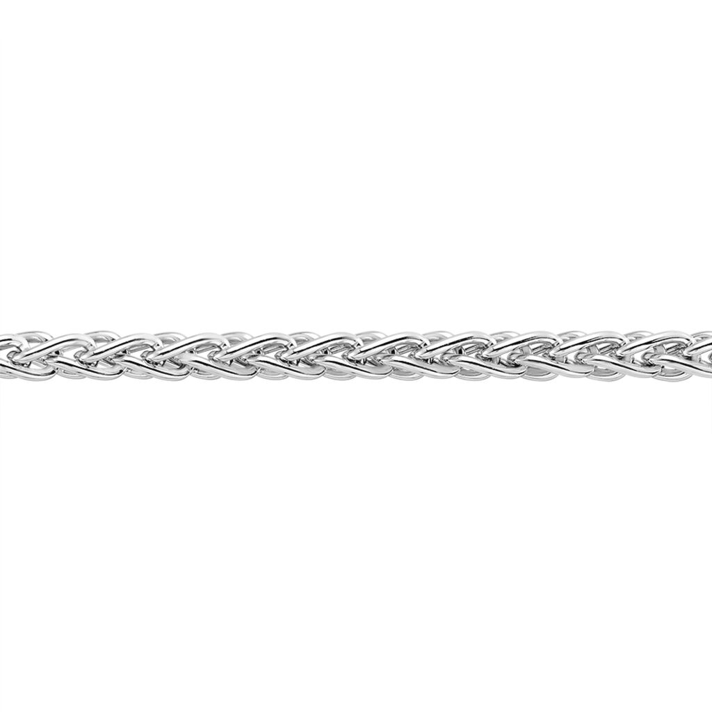 Unisex Zopfkette Silber 925 rhodiniert, Kette ohne Stein
