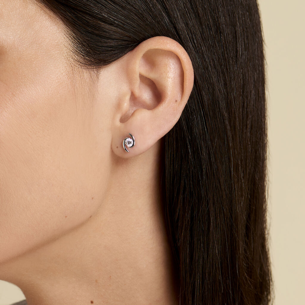 Damen Ohrstecker Weißgold 375 Zirkonia  - Sommerschmuck Damen | OROVIVO