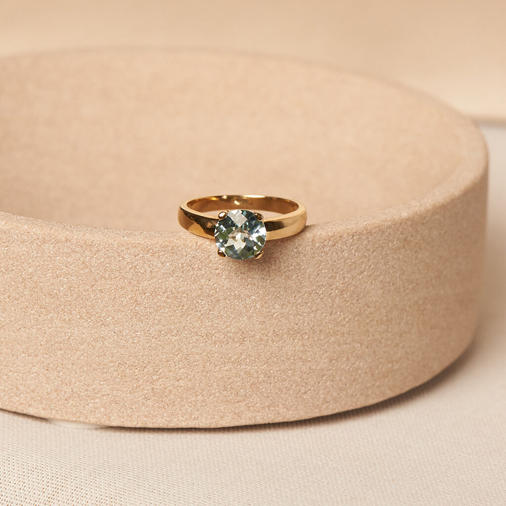 Damen Ring Gold 375 Topas Blau 0,37ct Baga  - Solitärringe Damen | OROVIVO