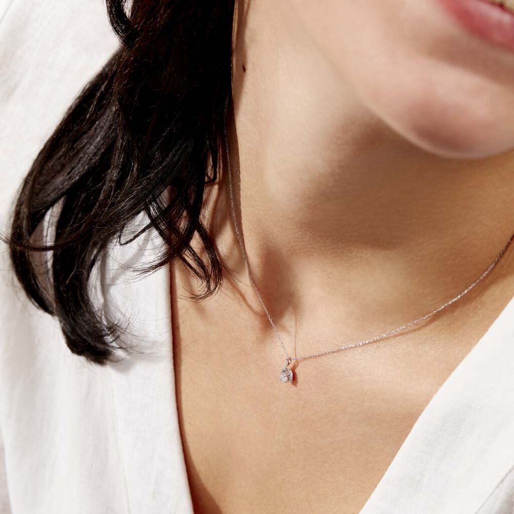Collier Vrille Accompagnee Or Blanc Diamant - Spannringe Damen | OROVIVO