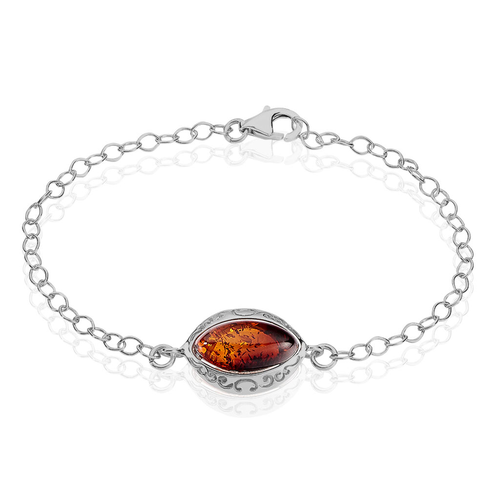 Bracelet Argent Rhodie Ambre - Spannringe Damen | OROVIVO