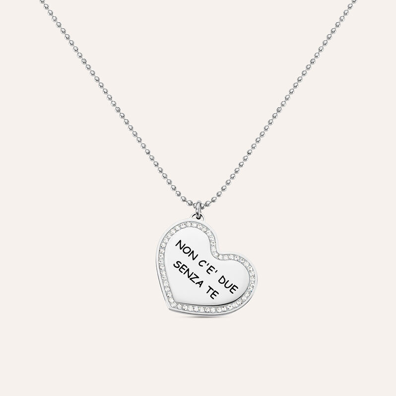 Collana con ciondolo in acciaio e strass - Spannringe Damen | OROVIVO