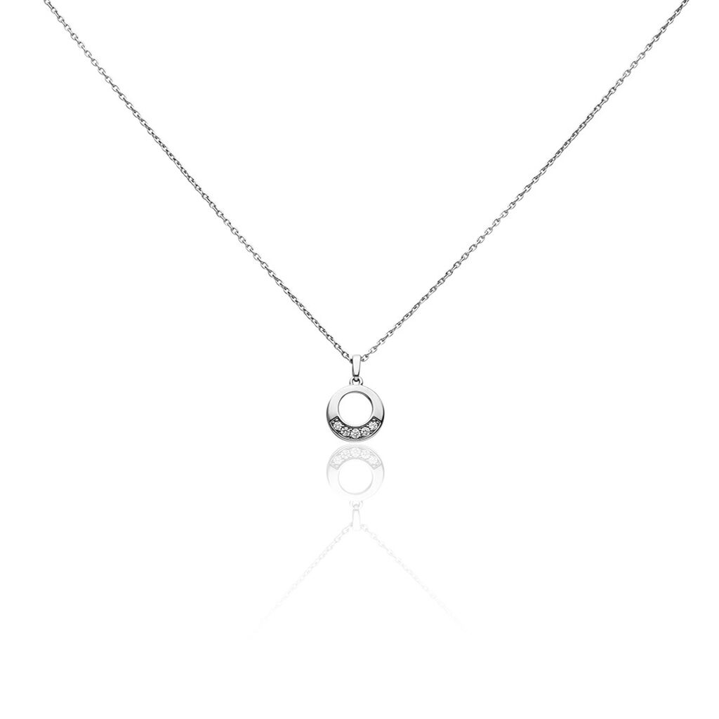 Damen Collier Silber 925 Zirkonia Weiß Kreis - Halsketten Damen | OROVIVO