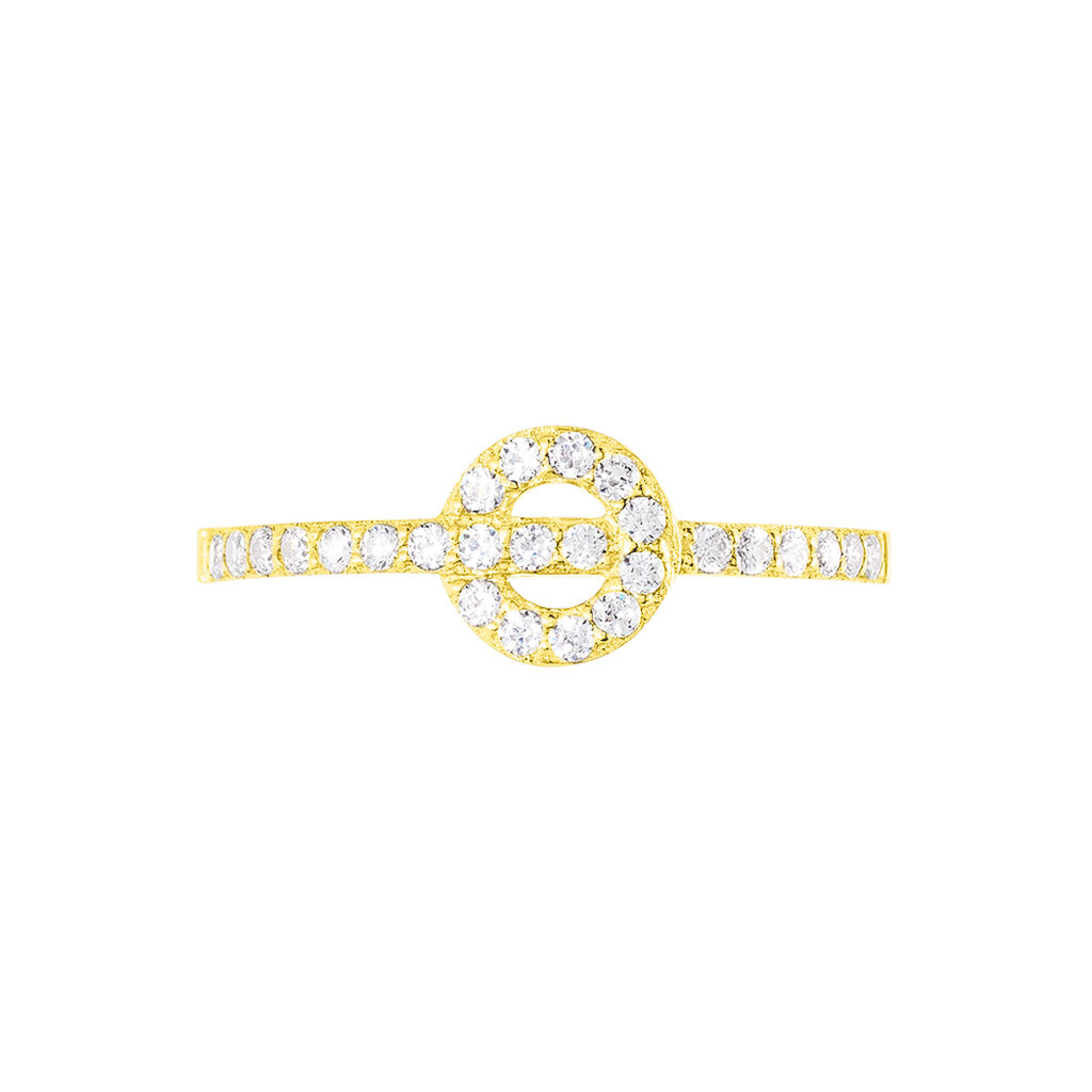 Bague Or Jaune Joye Cercle Oxydes - Spannringe Damen | OROVIVO