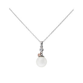 Damen Halskette Silber 925 Zuchtperle Zirkonia - Herzketten Damen | OROVIVO