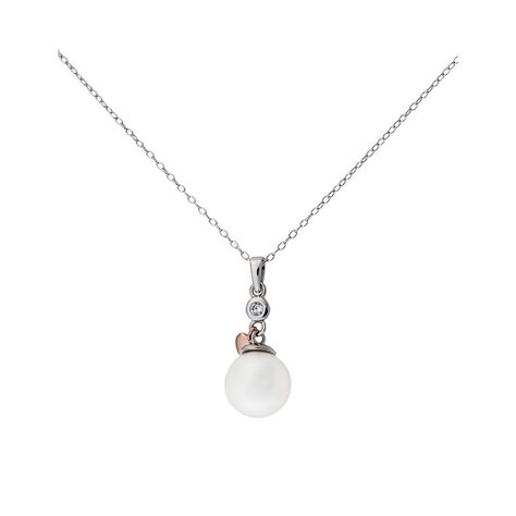 Damen Halskette Silber 925 Zuchtperle Zirkonia - Halsketten Damen | OROVIVO