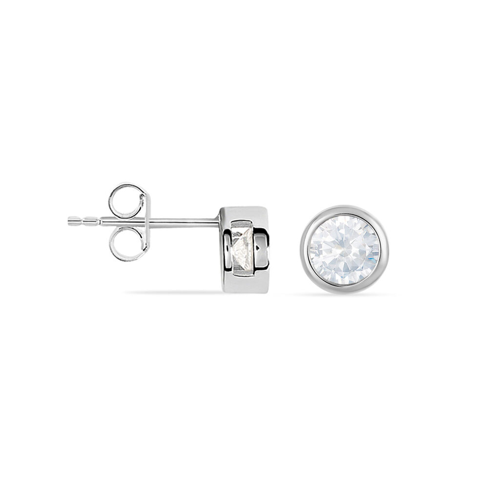 DRIVA 2 Damen Ohrstecker Silber 925 Zirkonia Wei&szlig; 0,5 ct
