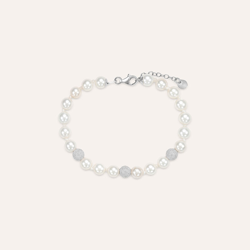 Bracciale Silver Pearls Argento Rodiato Perla sintentica - Spannringe Damen | OROVIVO