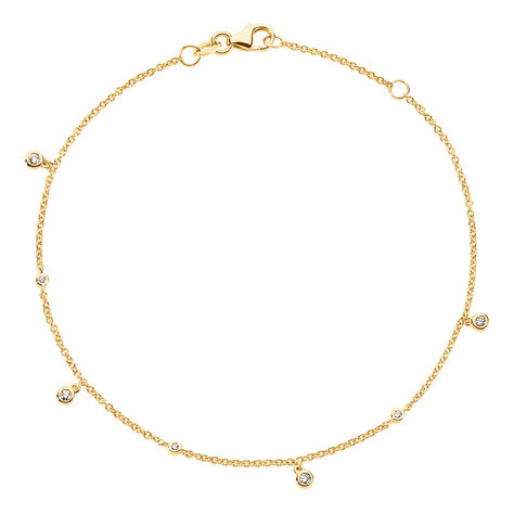 MOANA Damen Armband Gold 585 (14 Karat) Synthetischer Diamant Weiß 0,020 ct