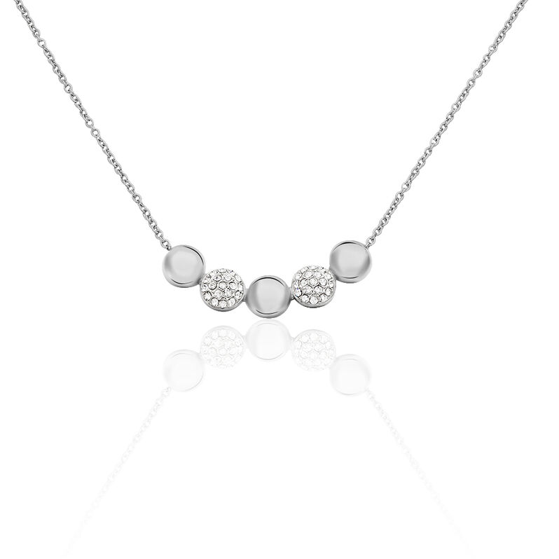 BOGDANA Damen Collier Edelstahl Strass Wei&szlig; Kreis - Halsketten Damen | OROVIVO