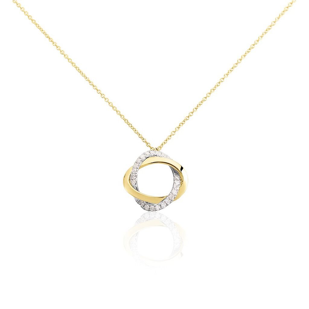 SERENE Damen Collier Gold 585 (14 Karat) Diamant Wei&szlig; 0,17 ct