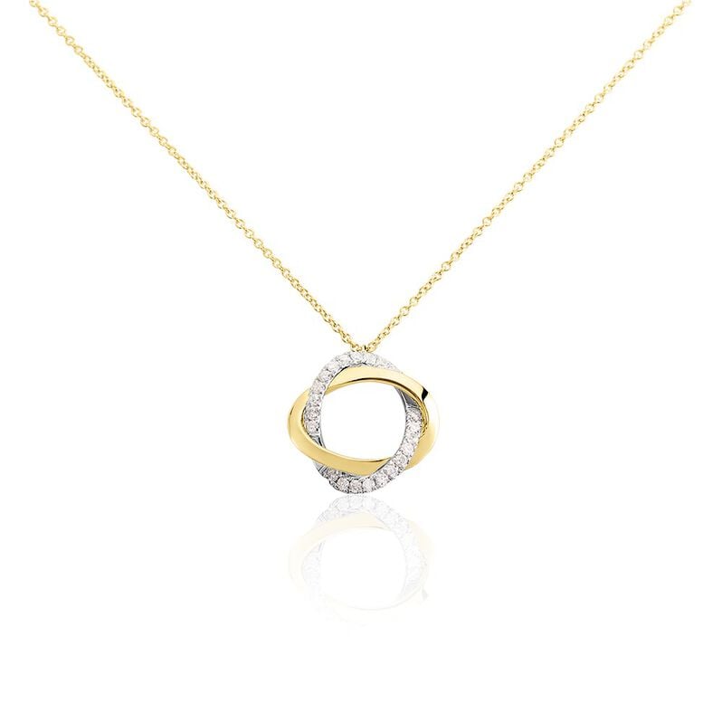 SERENE Damen Collier Gold 585 (14 Karat) Diamant Wei&szlig; 0,17 ct - Halsketten Damen | OROVIVO
