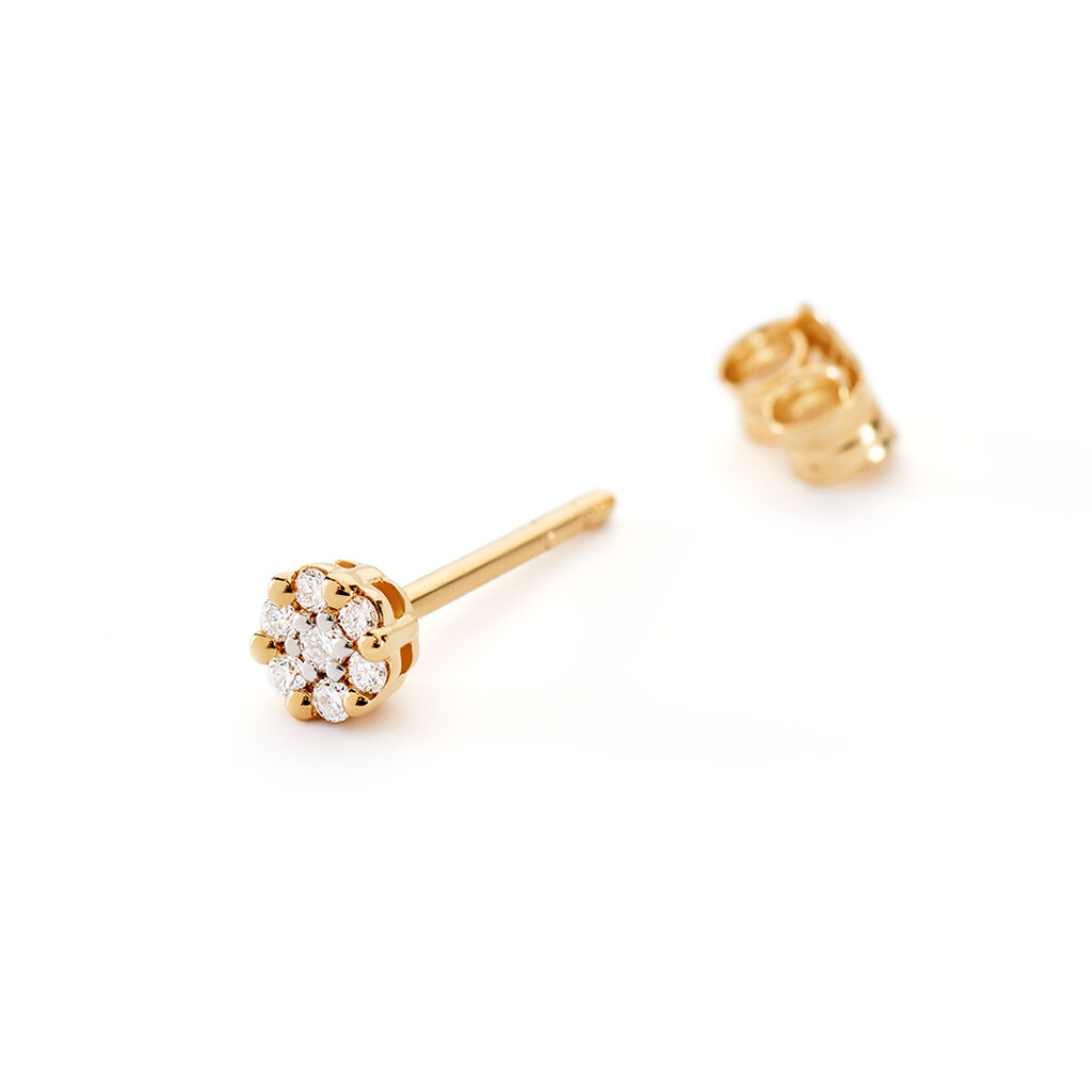 ALORA Damen Ohrstecker Gold 585 (14 Karat) Diamant Wei&szlig; 0,04 ct