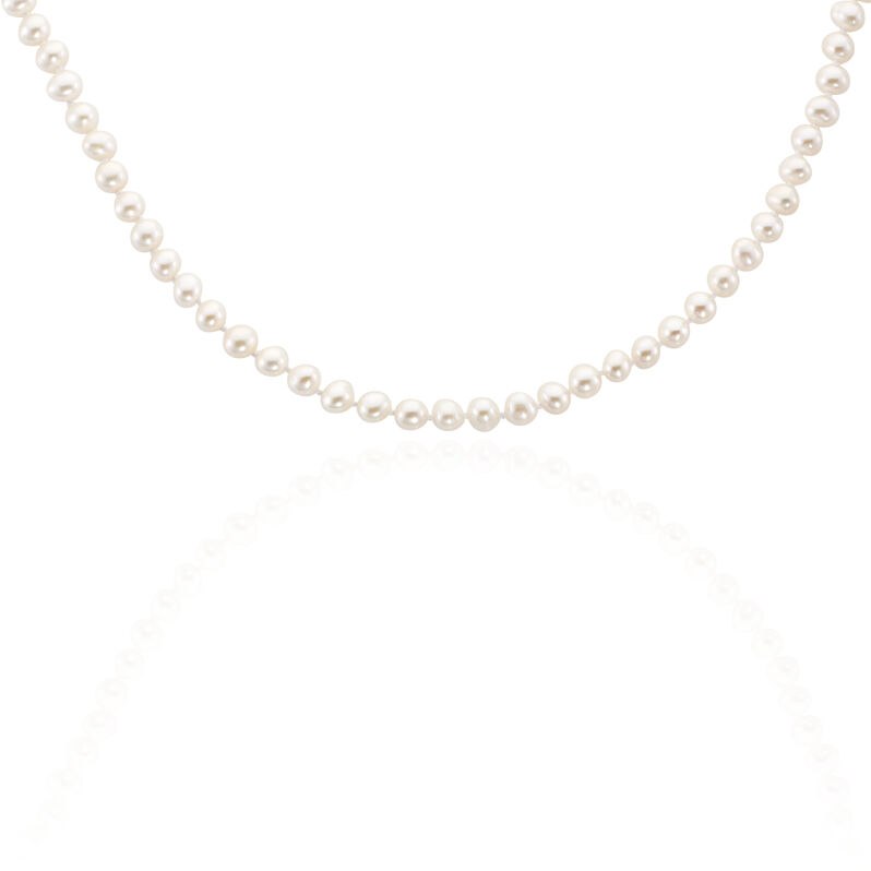 Collier Ylea Argent Blanc Perle De Culture - Spannringe Damen | OROVIVO