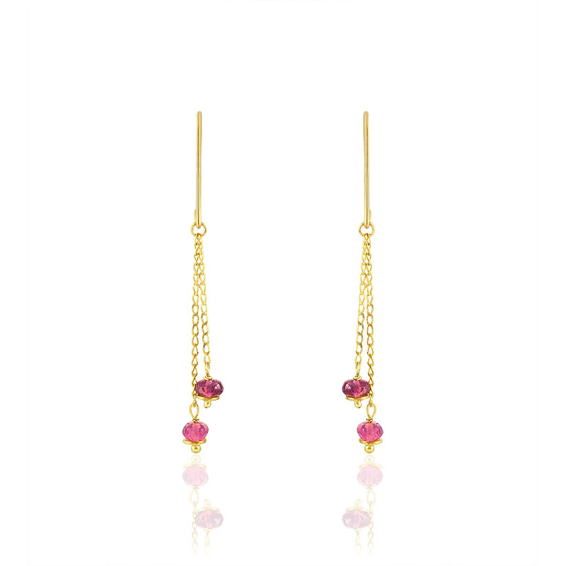 Boucles D'oreilles Pendantes Or Jaune Tourmaline - Spannringe Damen | OROVIVO