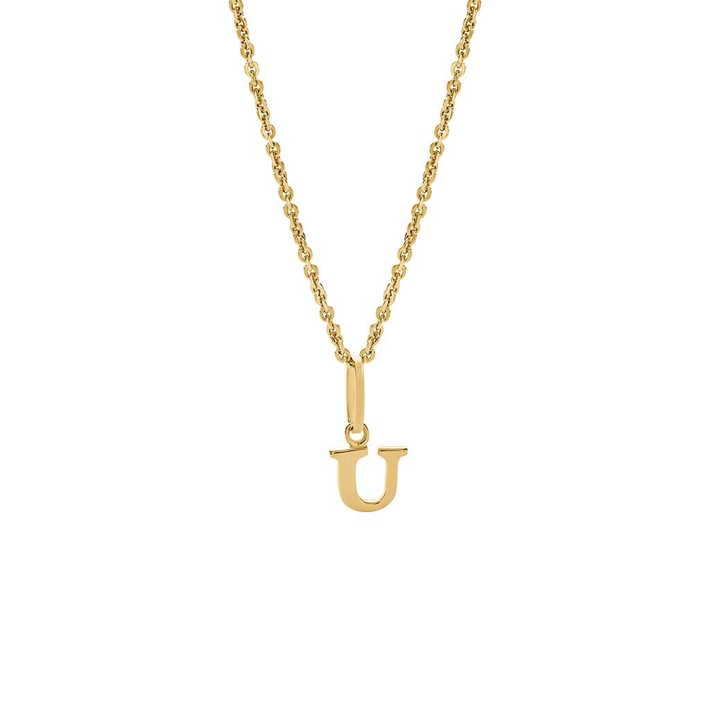 ALPHABET Unisex Anh&auml;nger Gold 375 (9 Karat) Buchstabe U