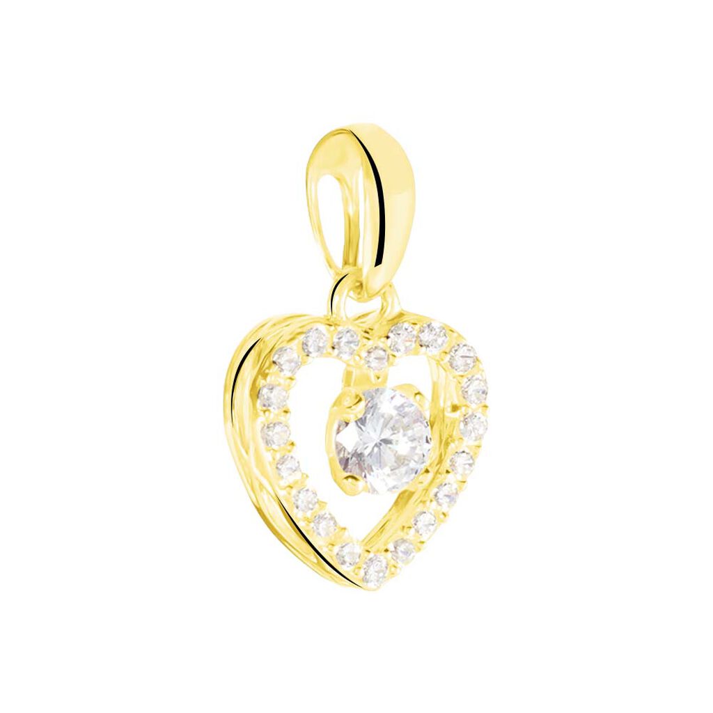 Anh&auml;nger Gold 375 Zirkonia Herz